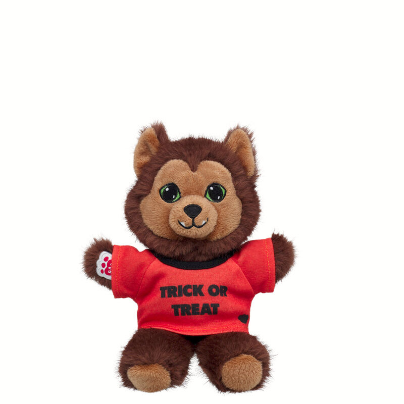 Mini Beans Mystical Werewolf Stuffed Animal with Trick or Treat T-Shirt